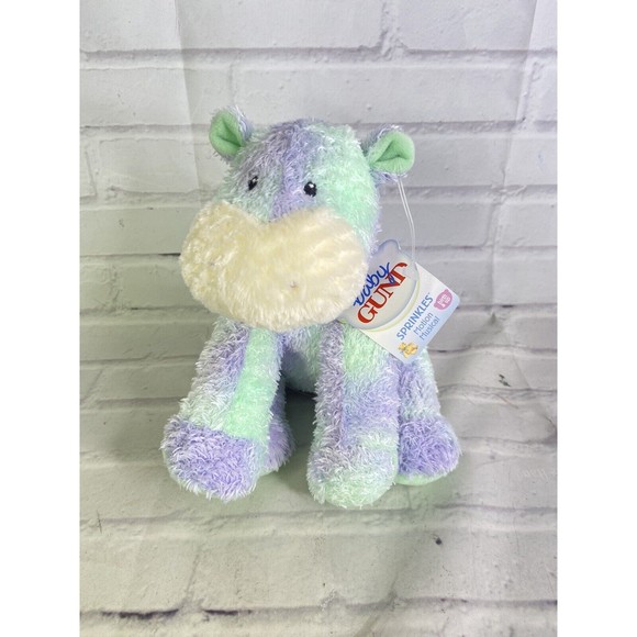 Baby Gund Sprinkles Hippo Musical Wind Up Plush Stuffed Toy Purple Green 58083 - Picture 1 of 11